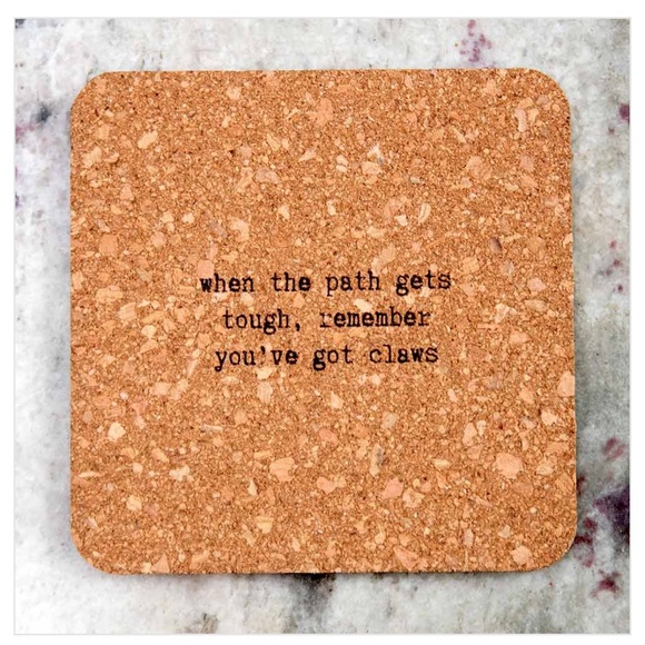 Cat Lady Box Meowtivational Cork Coasters NIP - Picture 2 of 7